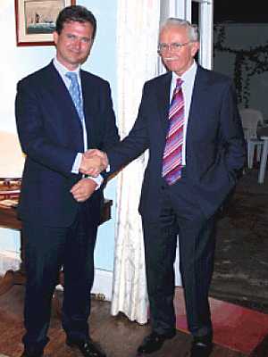 MP Mark Lancaster (left) and Governor Andrew Gurr